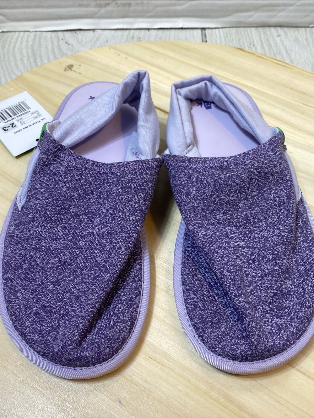 Sanuk Lil Yoga Sling Back Flats  -  Girls Sandals  - Purple  - Sz 2/3 NWT